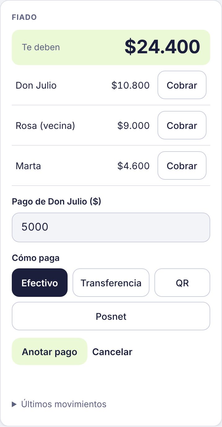 Pago de un cliente: monto, medio de pago y el botón Anotar pago
